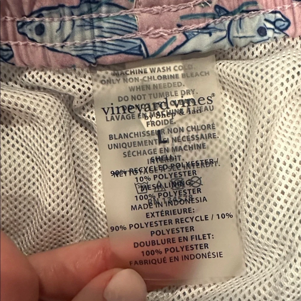 Vineyard Vines Pink and Blue Fish Pattern Shorts